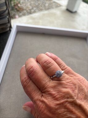 Lia Sophia Silver Ring with Blue Cluster Stones